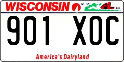 WI license plate 901XOC