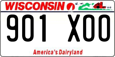 WI license plate 901XOO