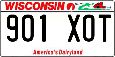 WI license plate 901XOT