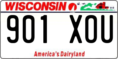 WI license plate 901XOU