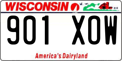 WI license plate 901XOW