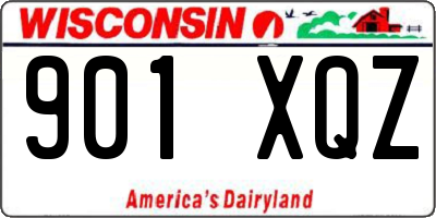 WI license plate 901XQZ