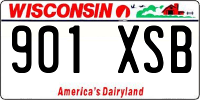 WI license plate 901XSB