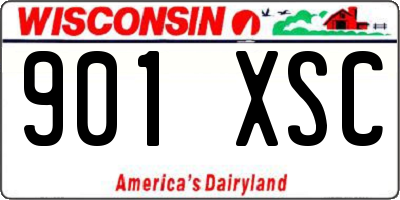WI license plate 901XSC
