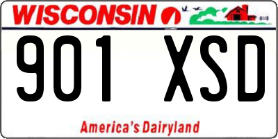 WI license plate 901XSD