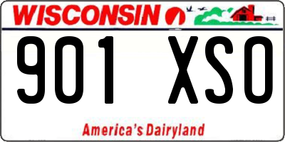 WI license plate 901XSO