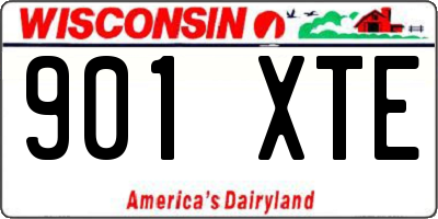 WI license plate 901XTE