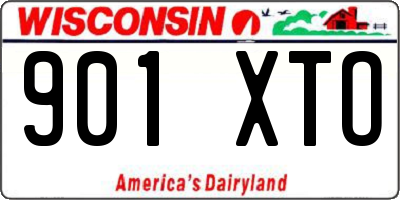 WI license plate 901XTO