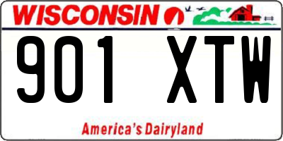 WI license plate 901XTW