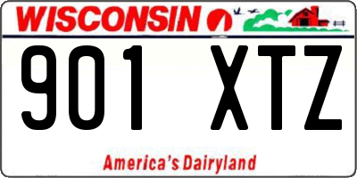 WI license plate 901XTZ