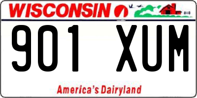 WI license plate 901XUM