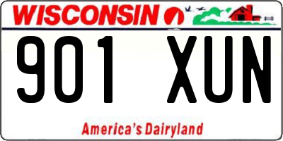 WI license plate 901XUN