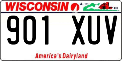 WI license plate 901XUV