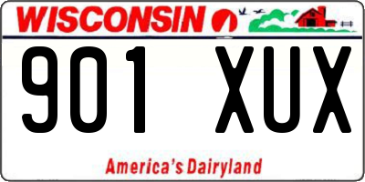 WI license plate 901XUX