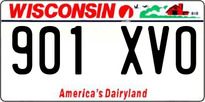 WI license plate 901XVO