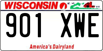 WI license plate 901XWE