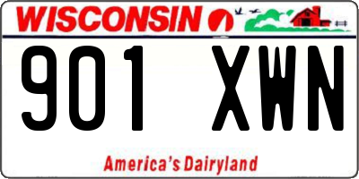 WI license plate 901XWN