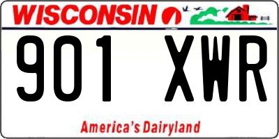 WI license plate 901XWR