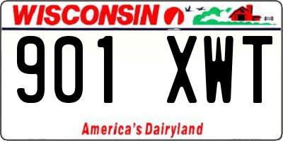 WI license plate 901XWT