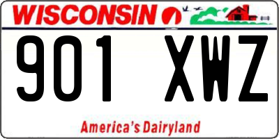 WI license plate 901XWZ