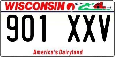 WI license plate 901XXV