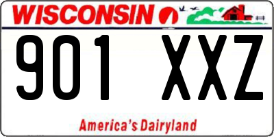 WI license plate 901XXZ