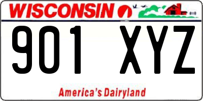 WI license plate 901XYZ