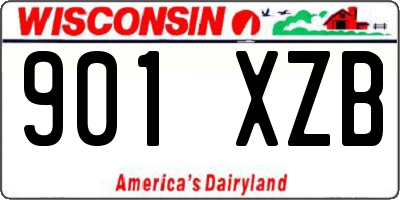 WI license plate 901XZB