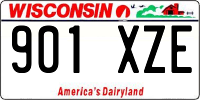 WI license plate 901XZE