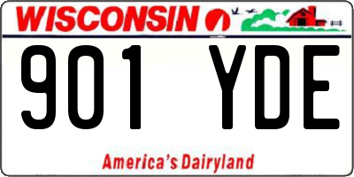 WI license plate 901YDE