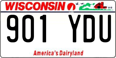 WI license plate 901YDU
