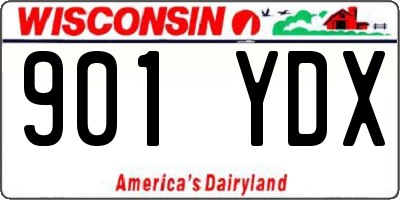 WI license plate 901YDX