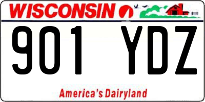 WI license plate 901YDZ
