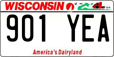 WI license plate 901YEA