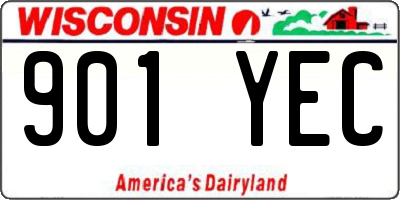 WI license plate 901YEC