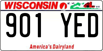 WI license plate 901YED