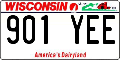 WI license plate 901YEE
