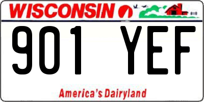 WI license plate 901YEF