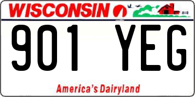 WI license plate 901YEG
