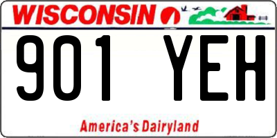 WI license plate 901YEH