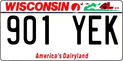 WI license plate 901YEK
