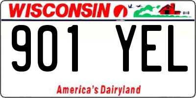 WI license plate 901YEL