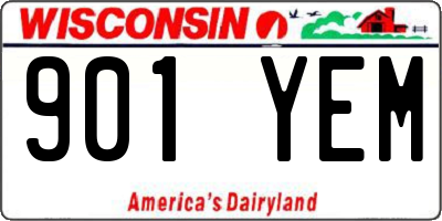WI license plate 901YEM