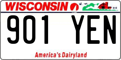 WI license plate 901YEN