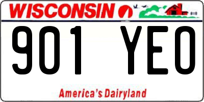 WI license plate 901YEO