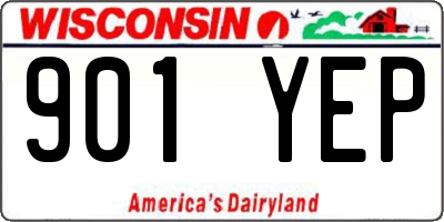 WI license plate 901YEP