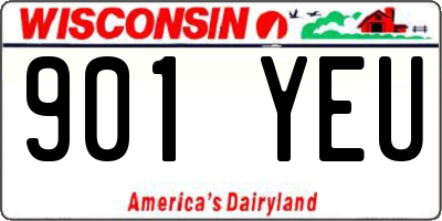 WI license plate 901YEU