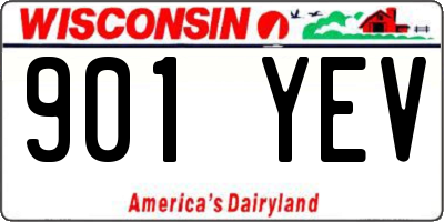 WI license plate 901YEV