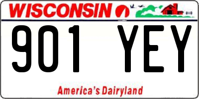 WI license plate 901YEY