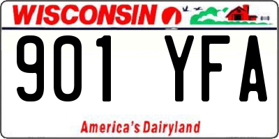 WI license plate 901YFA